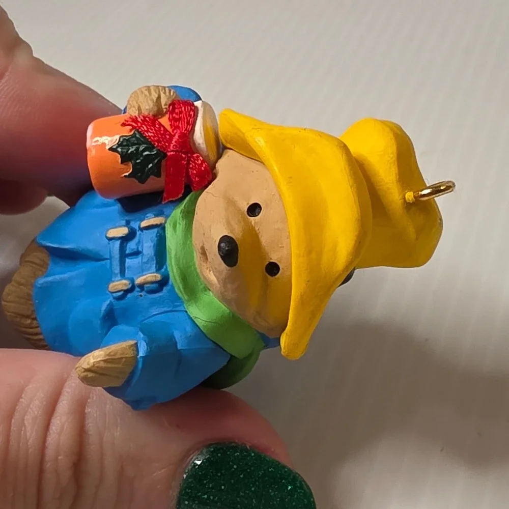 Eden Toys Paddington Bear‎ Ornament OS Blue Yellow Excellent 1986 Vintage